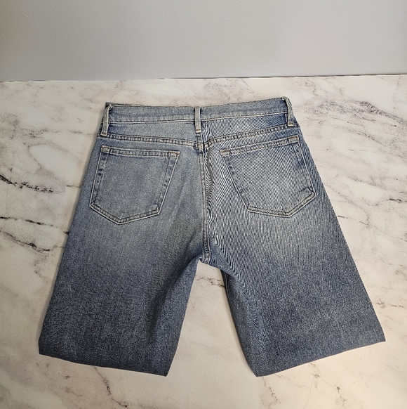 Frame Denim Le Boy High Rise Straight Leg Distressed Blue Jeans 29 Preowned - Picture 6 of 10